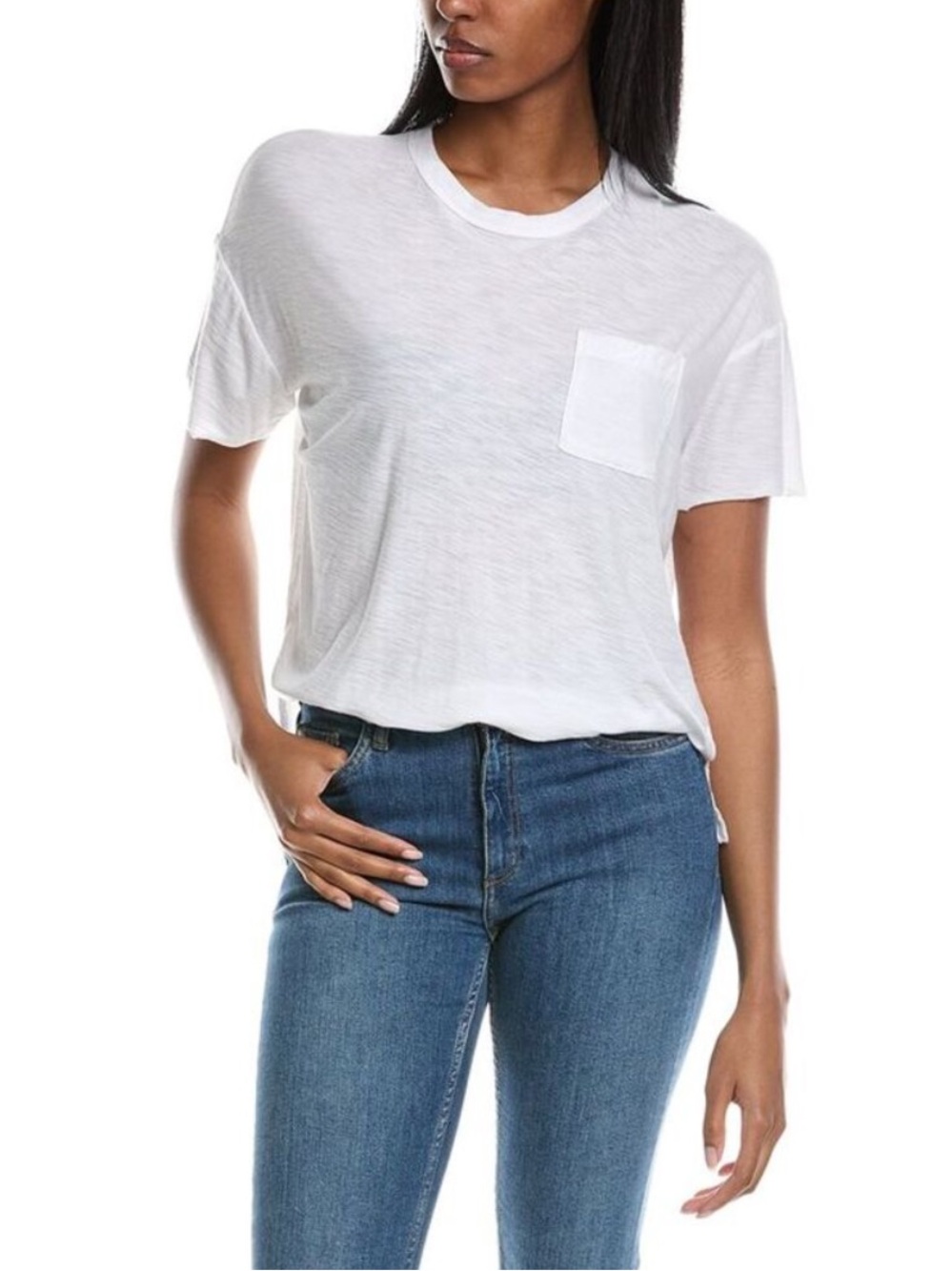 ♡ James Perse Slub Boyfriend Pocket Tee White
